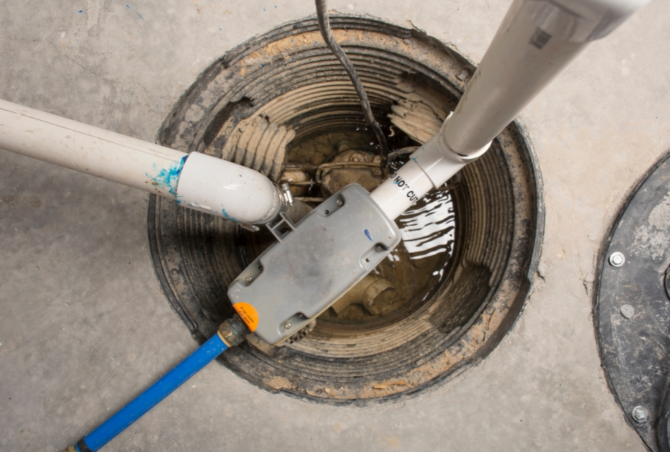 Plumber repairing a sump pump to prevent sewer backup, clogged drains, and main sewer line issues, illustrating how to resolve a sewer backup with professional plumbing services by Neighborhood Plumbing. Call us today for help with how do you resolve a sewer backup, sewer backup repair, main sewer line unclogging, clogged drain repair, emergency sewer services, sewer line cleaning, sewer line replacement, sewer repair near me, plumber for sewer backup, professional plumbing services, sewer inspection, hydro jetting sewer lines, drain unclogging services, sewer maintenance, blocked sewer line repair, local plumbing repair near me, residential sewer repair, commercial sewer services, 24-hour plumber for sewer backup, Neighborhood Plumbing sewer services.